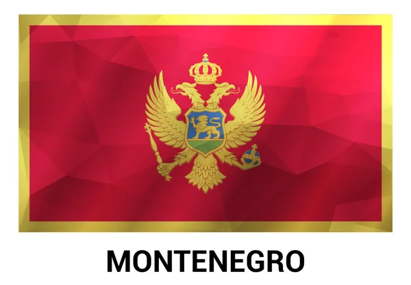 Montenegro Flag, geometric polygonal shapes. — Stock Vector