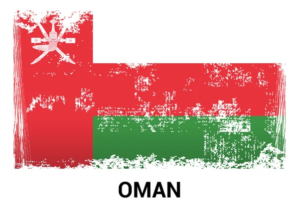 Bandeira do grunge de Omã — Vetor de Stock