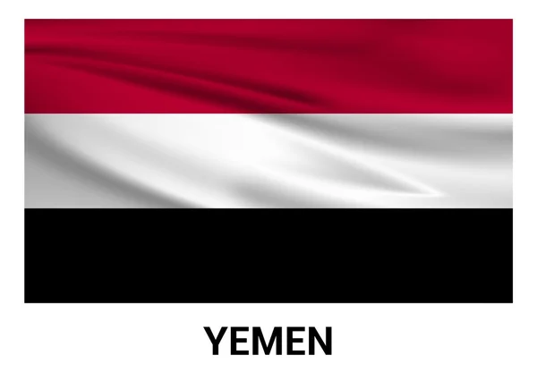 Yeman bayrak resmi renklerde — Stok Vektör