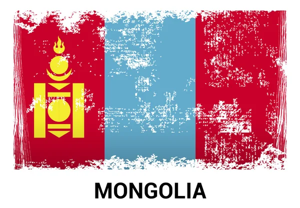 Bandera grunge de Mongolia — Vector de stock