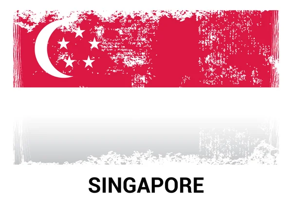 Singapur grunge bayrağı — Stok Vektör
