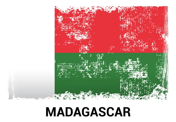 Bandera grunge de Madagascar — Vector de stock