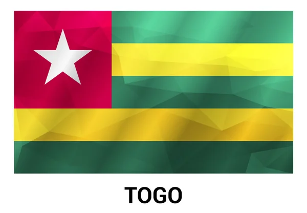 トーゴの国旗、多角形図形. — ストックベクタ