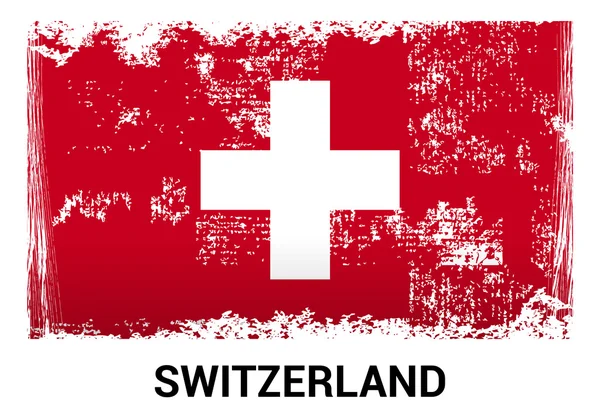 Schweiz grunge flagga — Stock vektor