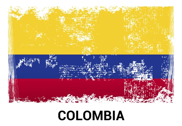 Kolombiya grunge bayrağı — Stok Vektör