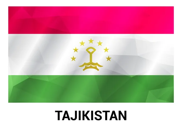 Tajikistan Flag, geometric polygonal shapes. — Stock Vector
