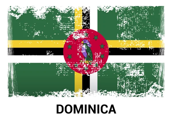 Dominica grunge flagga — Stock vektor