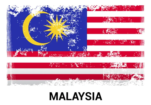 Bendera grunge Malaysia - Stok Vektor