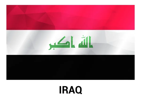 Iraq Bandiera, forme geometriche poligonali . — Vettoriale Stock