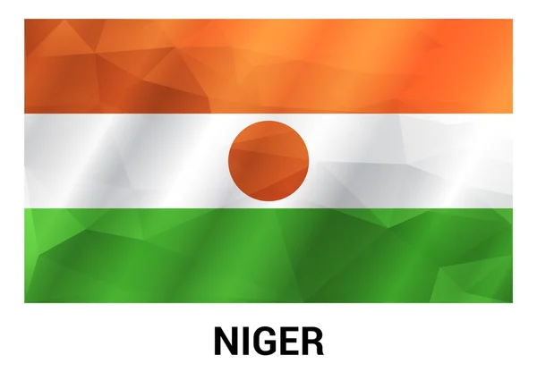 Σημαία του Νίγηρα, γεωμετρικά πολυγωνικά σχήματα. — Διανυσματικό Αρχείο