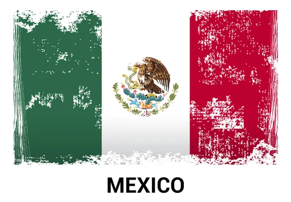 Bandera grunge México — Vector de stock