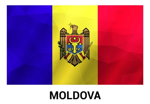 Moldaviens flagga, geometriska månghörnigt former. — Stock vektor