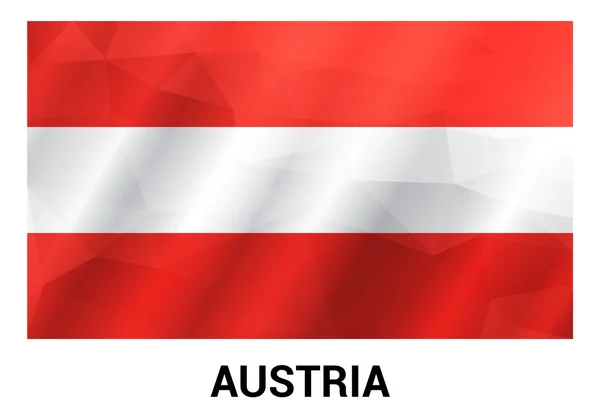 Austria Flag, geometric polygonal shapes. — Stock Vector