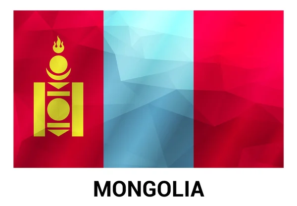 Mongolie Drapeau, formes géométriques polygonales . — Image vectorielle
