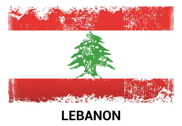 Lebanon grunge flag — Stock Vector