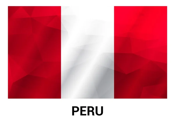 Peru flagge, geometrische polygonale formen. — Stockvektor