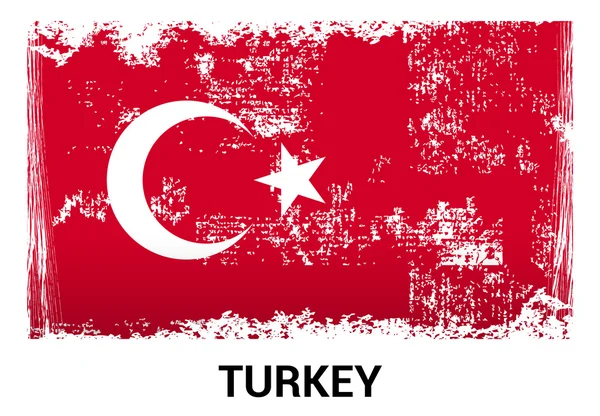 Turkiet grunge flagga — Stock vektor