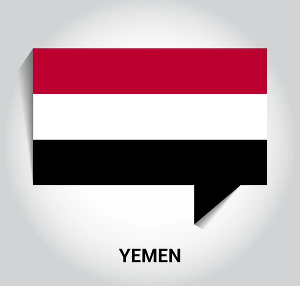 Tre dimensionell 3d Jemen flagga — Stock vektor