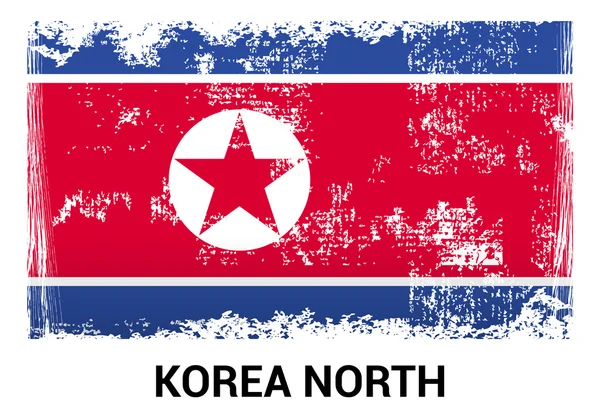 Severní korea grunge vlajka — Stockový vektor