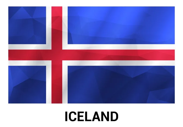 Iceland Flag, geometric polygonal shapes — Stock Vector