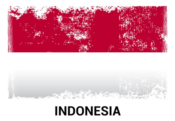 Indonesien Grunge Flagge — Stockvektor