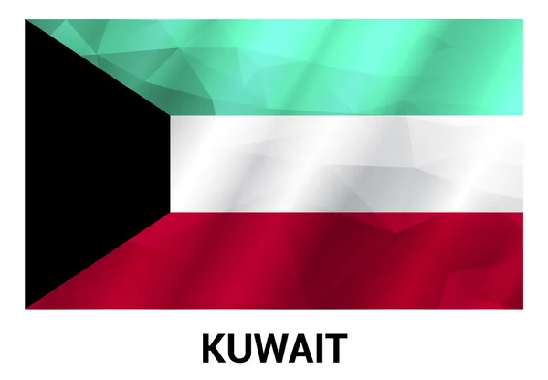 Kuwait Flag, geometric polygonal shapes. — Stock Vector