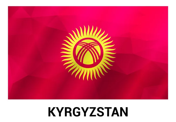 Kyrgyzstan Flag, geometric polygonal shapes. — Stock Vector