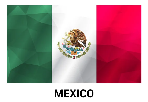 Bandeira do México, formas poligonais geométricas — Vetor de Stock