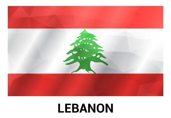 Lebanon Flag, geometric polygonal shapes. — Stock Vector