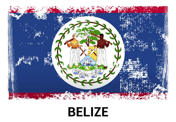 Drapeau grunge Belize — Image vectorielle