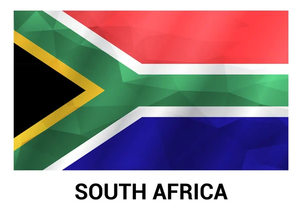 南アフリカ共和国旗、多角形図形. — ストックベクタ