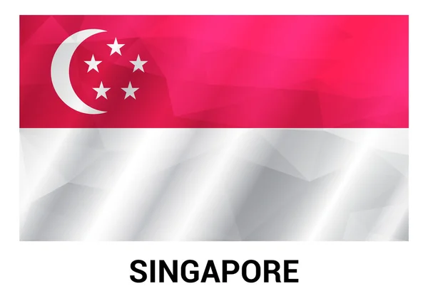 Bandera de Singapur, formas geométricas poligonales . — Vector de stock