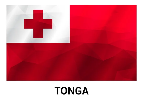 Tonga Bandeira, formas poligonais geométricas . — Vetor de Stock