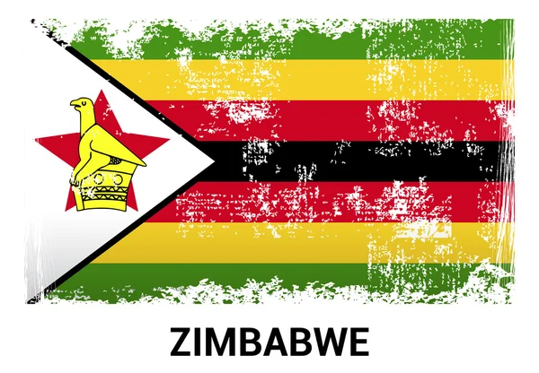 Zimbabwe Grunge Flagge in den offiziellen Farben — Stockvektor