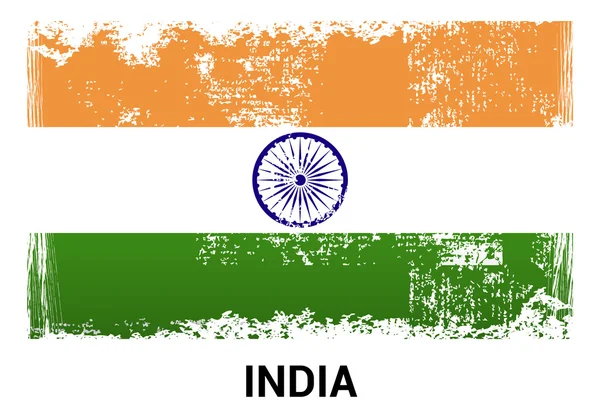 India bandiera grunge — Vettoriale Stock
