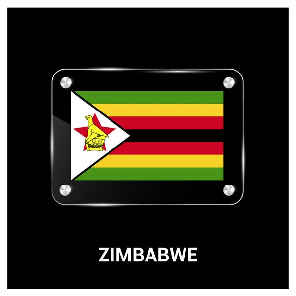Прапор Зімбабве скляні пластини — стоковий вектор