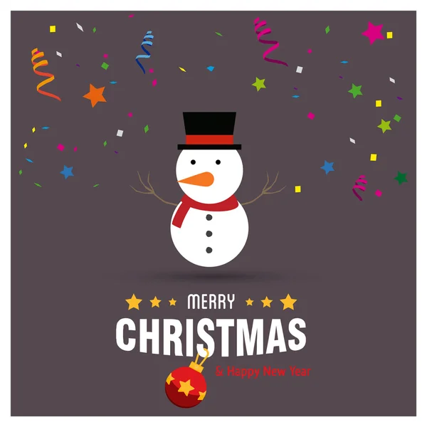 可爱的雪人圣诞装饰模板设计 — 图库矢量图片