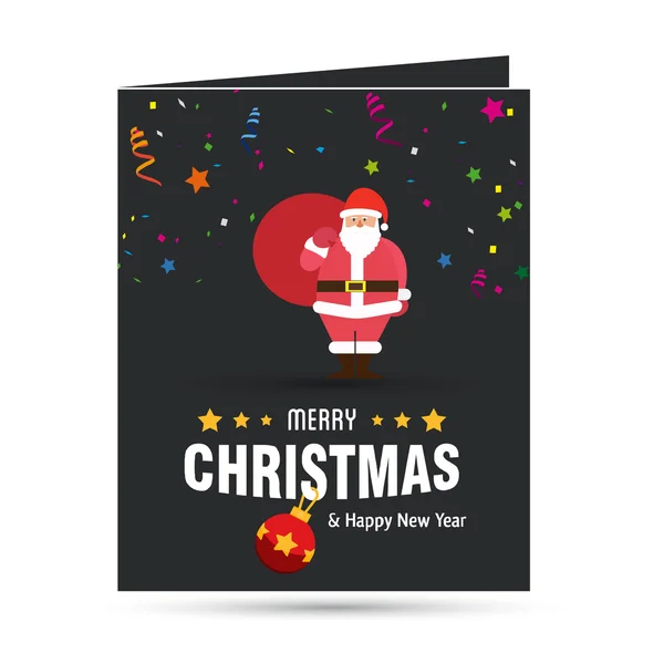 Weihnachtsmann-Weihnachtskarte. — Stockvektor