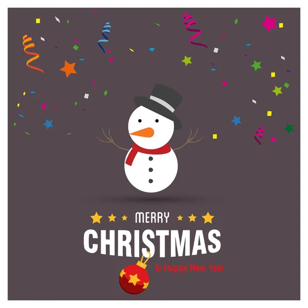 可爱的雪人圣诞装饰模板设计 — 图库矢量图片
