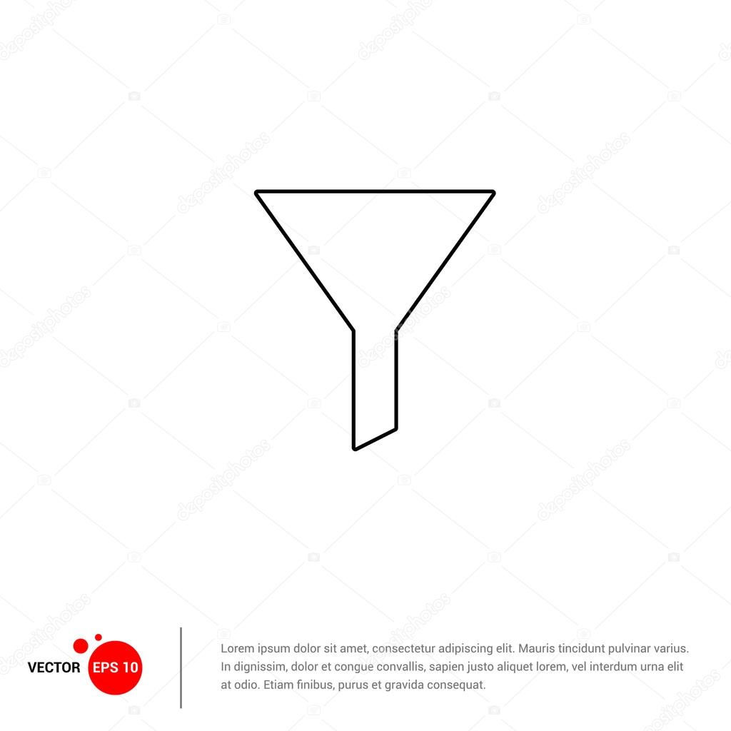 Vector illustration of Filter icon. Internet button on white background.