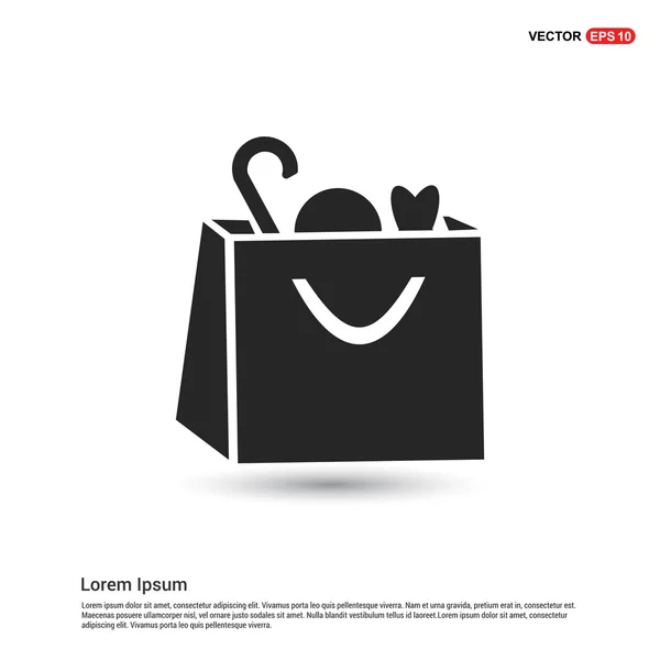 Bolsa de compras con icono de compras — Vector de stock
