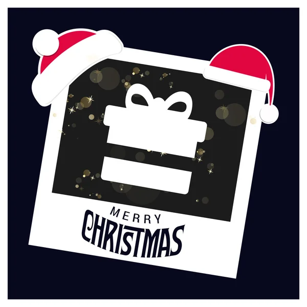 Christmas Card with gift box — Stock Vector