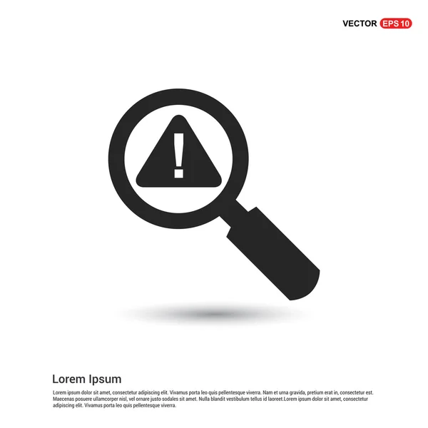 Attention sign with magnifying glass icon — Stock Vector