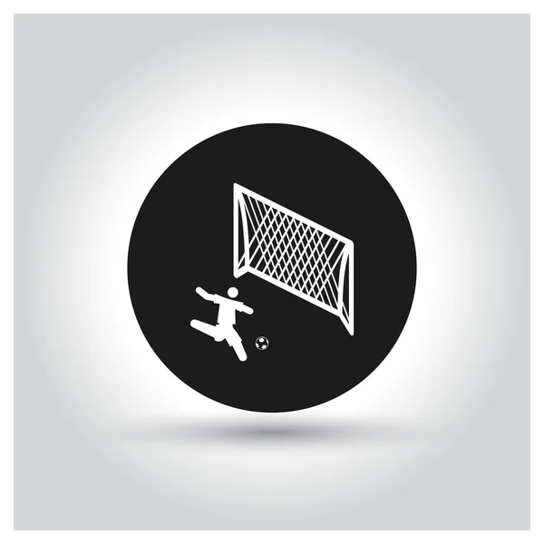 Jugador de fútbol con icono de pelota — Vector de stock