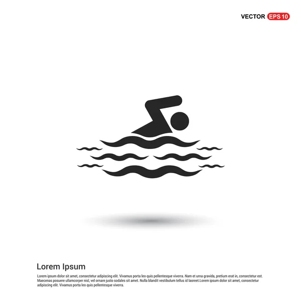 Mar natación icono — Vector de stock
