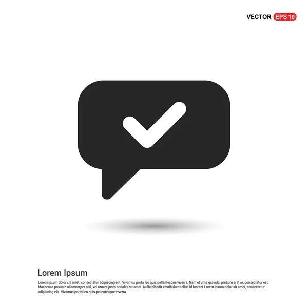 Beszéd buborék kullancs ikonnal — Stock Vector