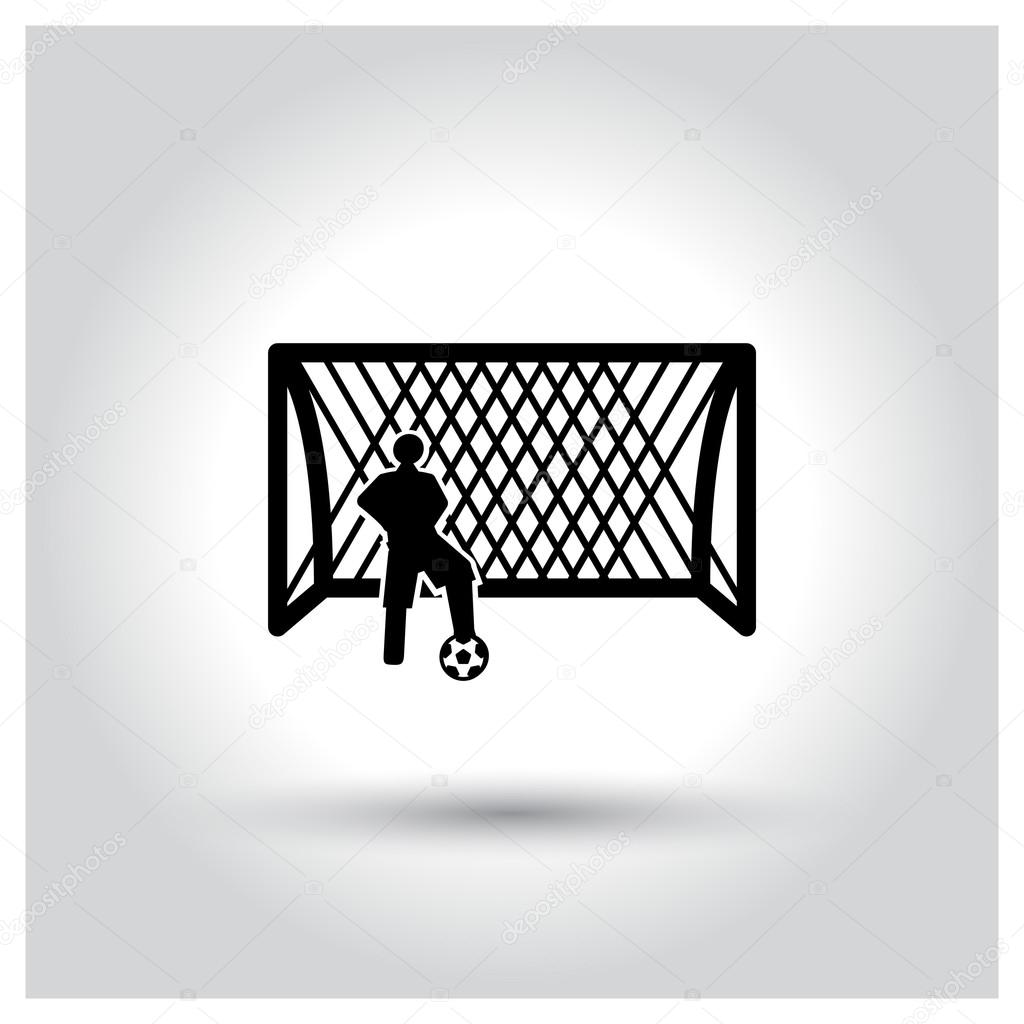 Soccer player with ball icon. vector illustration