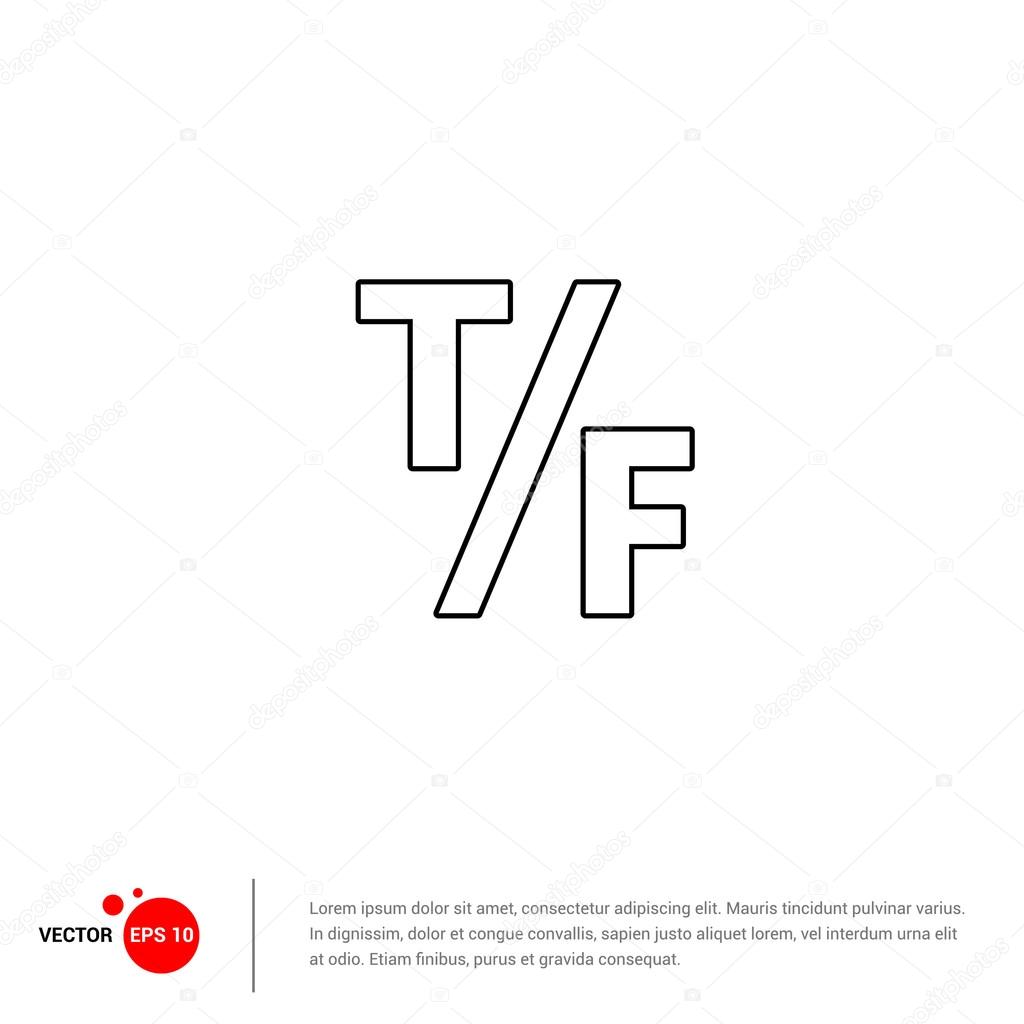 TF letters, negative space logo, vector illustration