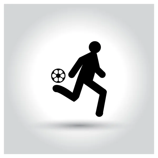 Jugador de fútbol con icono de pelota — Vector de stock