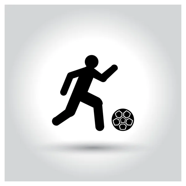 Jugador de fútbol con icono de pelota — Vector de stock